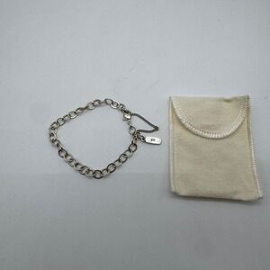 James Avery Sterling Silver Round Link Charm Bracelet with Safety Chain 925